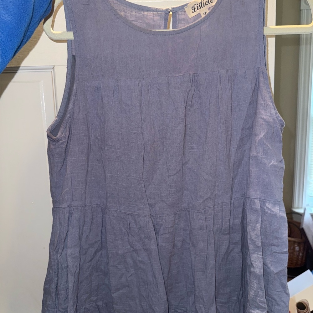 Listicle Sleeveless Lavender Tiered Tank Top